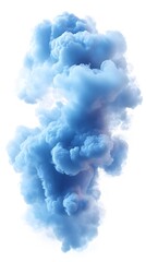 Blue Dense Clouds on White Background, Abstract Image, Texture, Pattern Background, Wallpaper, Cover and Screen of Smartphone, PC, Laptop, 9:16 and 16:9 Format