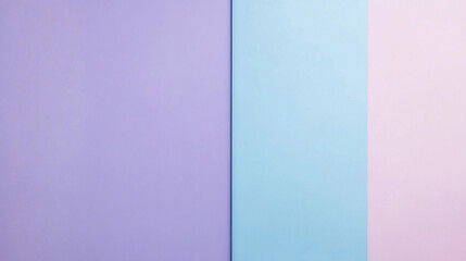 Obraz premium Three-color pastel paper background. Lavender, light blue, and light pink striped vertical design.