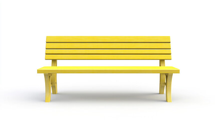 Yellow bench isolated on a white background
