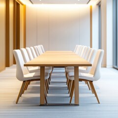 Conference room with a long table and chairs.