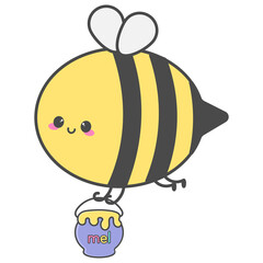 Bee and honey left Kawaii Cute
