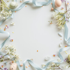 A modern Easter social media frame mockup with a blank Instagram post template