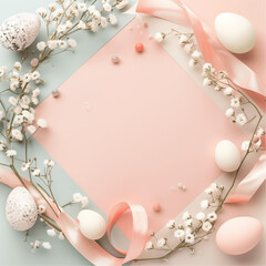 A set of Easter-themed Instagram post layouts with designated spaces for photos and text.