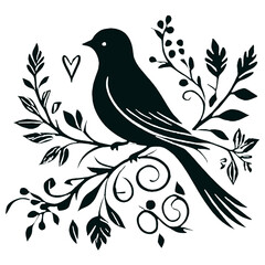 bird, vector, animal, illustration, silhouette