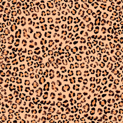 Unique leopard print pattern featuring various shapes and colors set on a neutral background creating a striking textile design