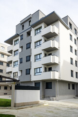 New modern residential building with balconies showing modern architecture
