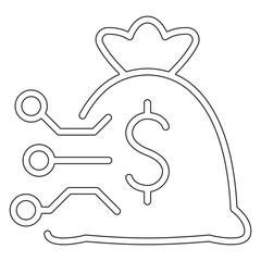 Digital money icon in line style