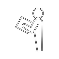 Reading icon in line style