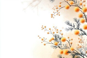 Obraz premium Delicate Watercolor Botanical Background for Design
