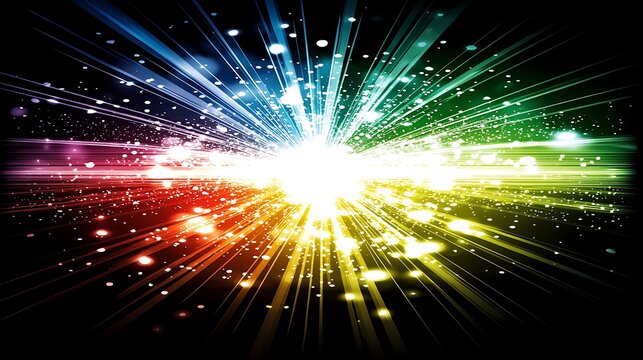 Eye-catching promotion typography with an electrifying color explosion in multiple hues, designed to stand out and grab attention