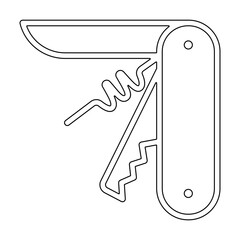 Pocket knife icon in line style