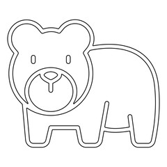 Bear icon in line style