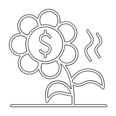 Currency depreciation icon in line style