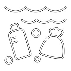 Waste icon in line style