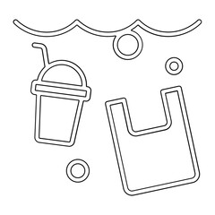 Waste icon in line style