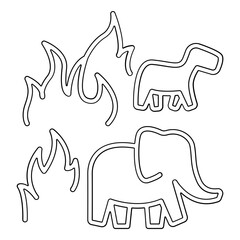 Wildfire icon in line style