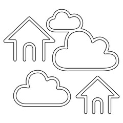 Smog town icon in line style