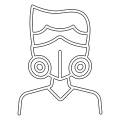Wearing mask icon in line style