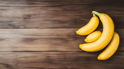 Fresh Bananas on Wooden Tabletop, Healthy Fruit, Food Photography