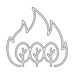 Wildfire, forest fire icon in line style