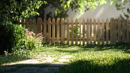 Fototapeta premium Invisible fence concept where only the shadows or reflections reveal the shape. 