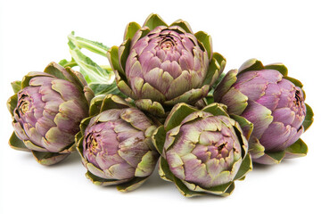 Fototapeta premium Organic Green Artichokes with Leaves