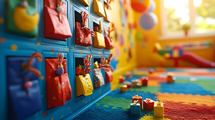 Colorful Advent Calendar in Playroom