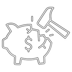 Bankruptcy icon in line style