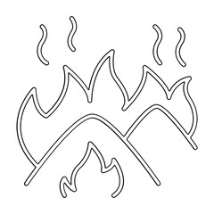Forest fire, wildfire icon in line style