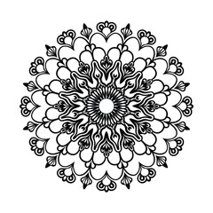 Simple mandala design for coloring book, relaxing and easy mandala art for tattoo design, vector mandala design