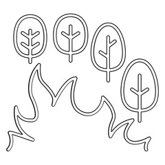 Forest fire, wildfire icon in line style