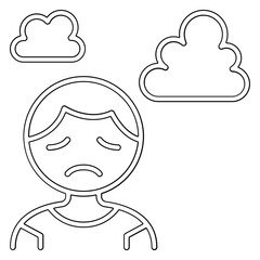 Air pollution icon in line style