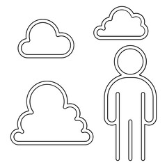 air pollution icon in line style