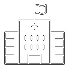 Hospital icon in line style