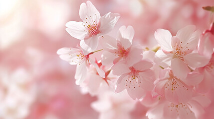 Obraz premium Japanese-inspired floral wallpaper with cherry blossoms
