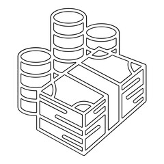 Money icon in line style