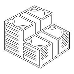 Money icon in line style