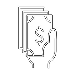Money icon in line style