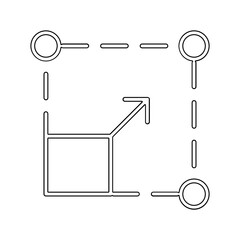 Resize, scaling, transform, stretch icon in line style