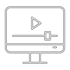 Online video icon in line style