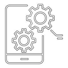 Obraz premium Smartphone setup icon in line style
