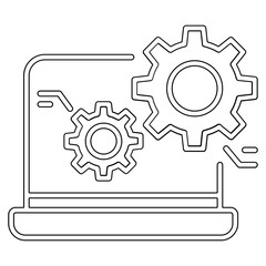 Setup, setting icon in line style