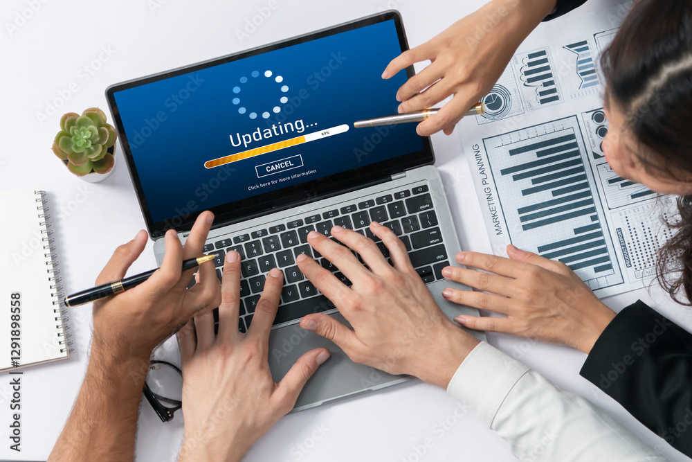 Leinwandbilder Software update on computer for brisk version of device software upgrade