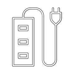 Extension lead icon in line style
