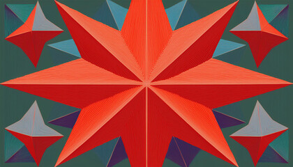 retro abstract geometric design with four pointed stars texture futuristic and dynamic backdrop