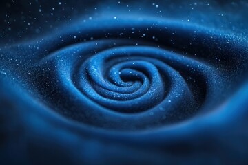 Abstract Blue Swirl with Glittering Dots