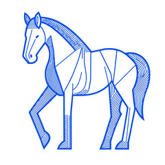 Obraz premium Majestic Horse Line Art | Elegant Minimalist PNG