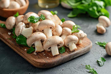 Fototapeta premium Vibrant and Fresh Mushrooms at the Market