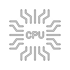 Cpu icon in line style