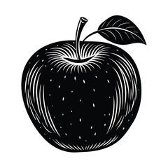 A fresh apple fruit vector silhouette vector black 01